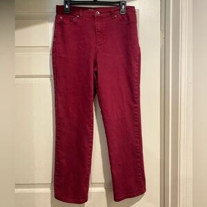 Style & Co jeans mid rise size 10P burgundy maroon color